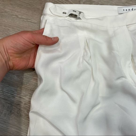 Sandro Pants - Sandro Pacifik White Viscose Summer Pants Balloon Leg
